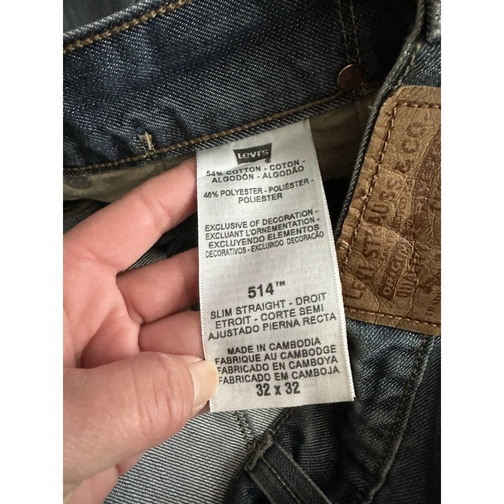 Levis 514 Jeans 32x32 Blue Straight Leg Denim Pants Mid Rise Pants - Picture 7 of 8